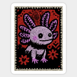 Aztec Axolotl | Xolotl Inspired Folk Art Sticker